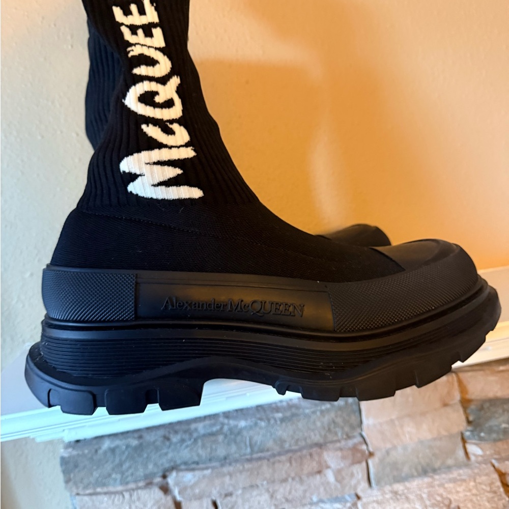 Alexander McQueen Black Logo Sock Sneakers